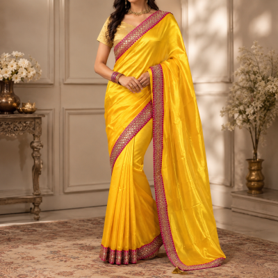 Premium Dupion Silk Saree with Blouse Piece | Soft & Elegant Traditional Wear for Wedding, Eid & Party